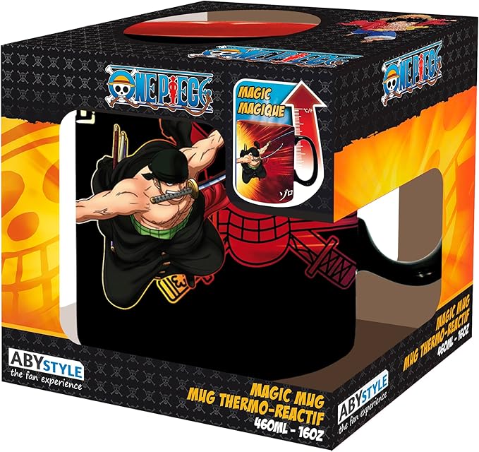 one piece - tazza termosensibile 460ml - zoro & sanji