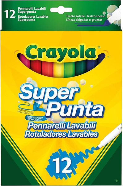 12 pennarelli superpunta lavabili