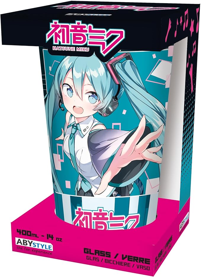 hatsune miku - bicchiere di vetro xxl 400ml - città musicale