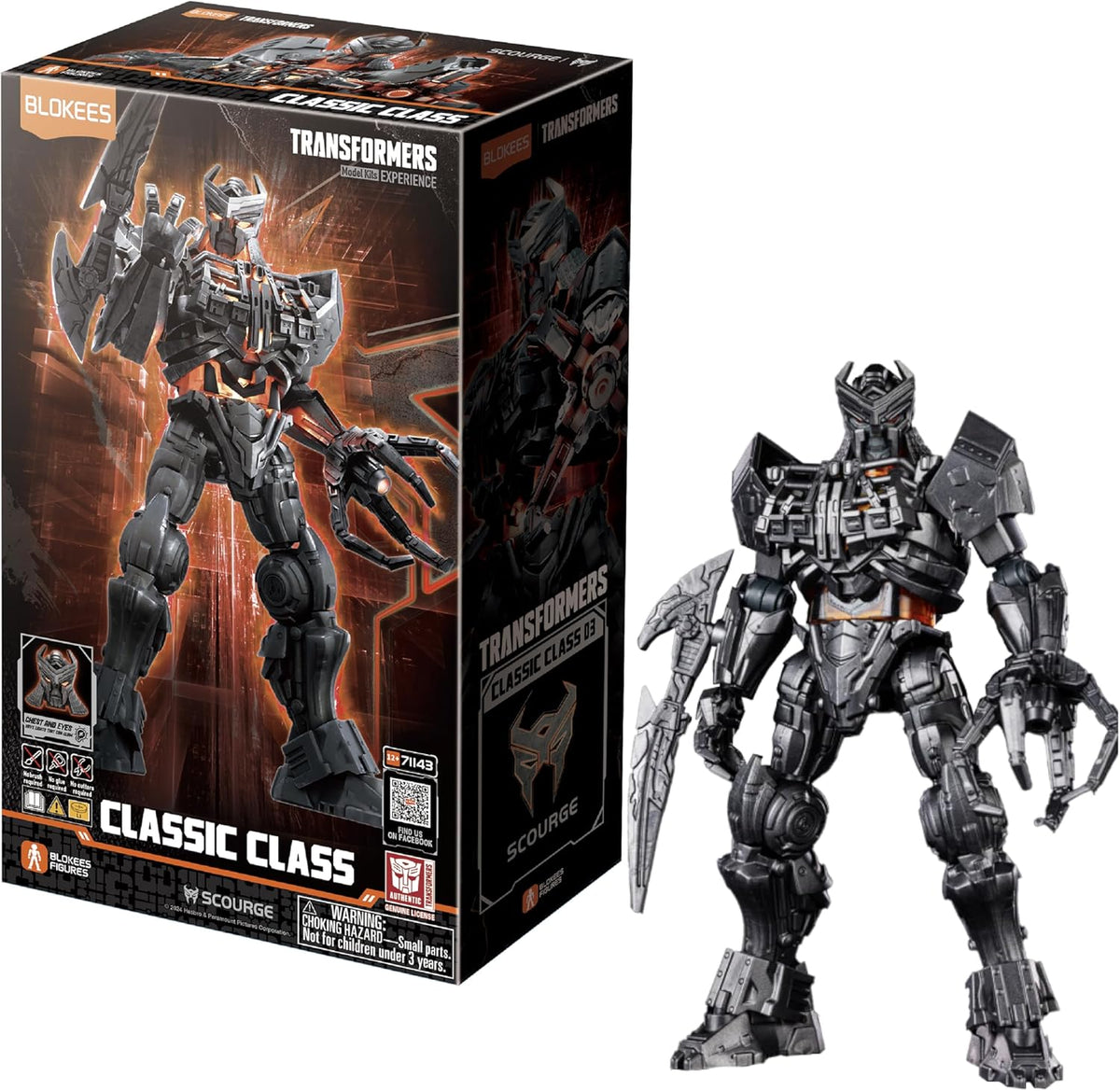 transformers - classic class 03 - scourge - 60pz - light-up eyes e chest