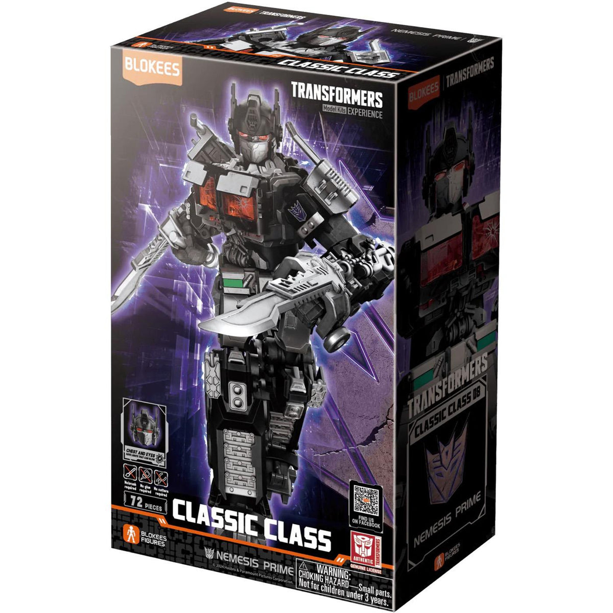 transformers - classic class 08 - nemesis prime - 72pz - light-up eyes e chest