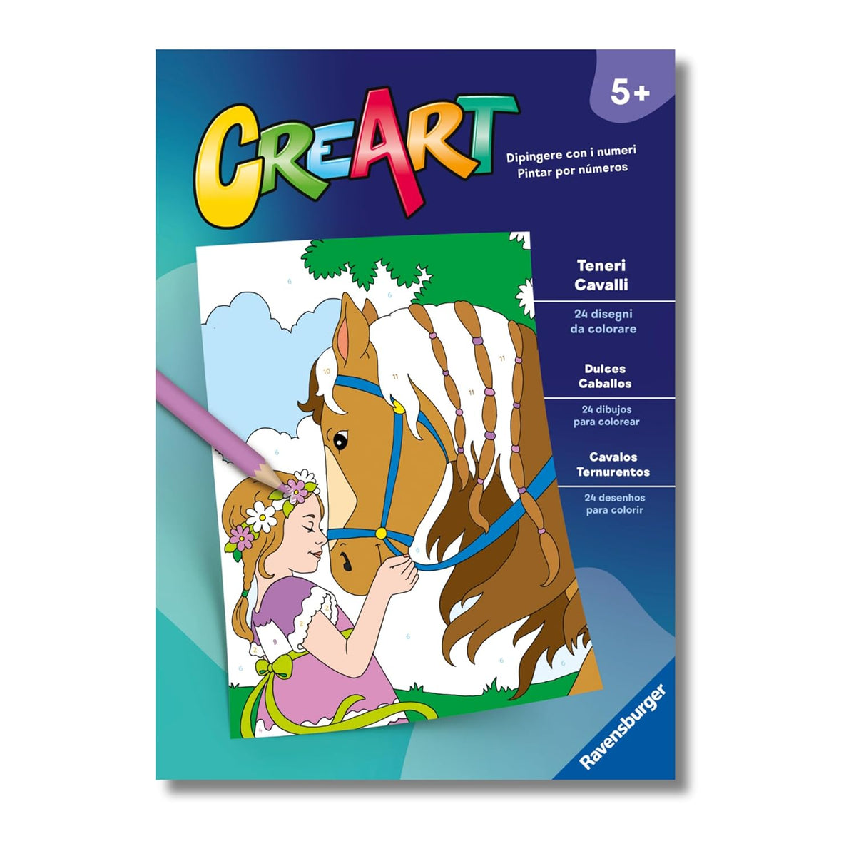 creart - album da colorare - teneri cavalli