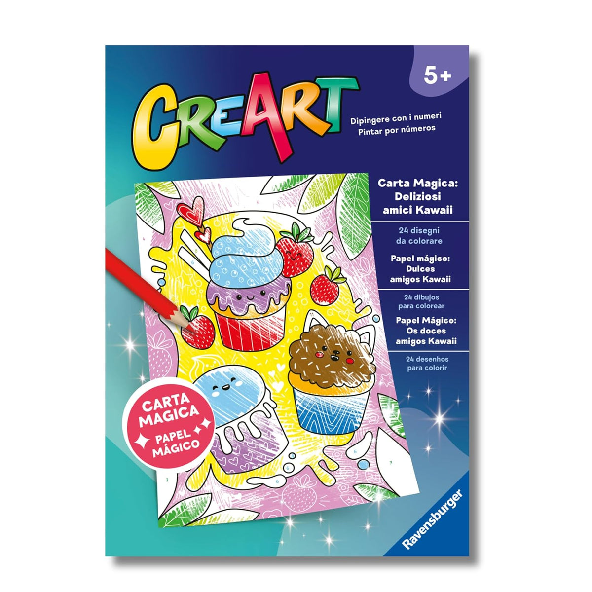 creart - album da colorare carta magica - kawaii