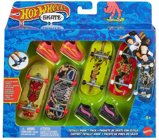 hot wheels skate - confezione 4 skateboard - modello assortito