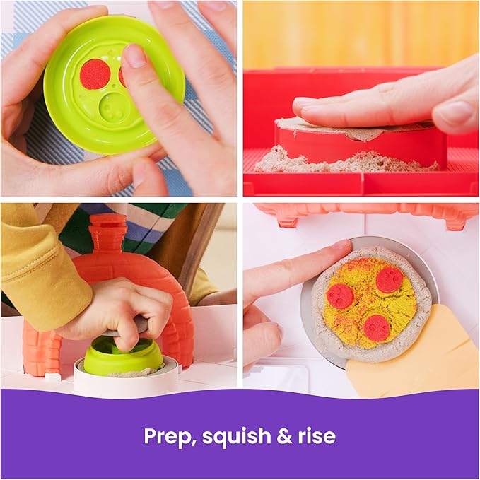 kinetic sand - playset squish pizza - sabbia 450g
