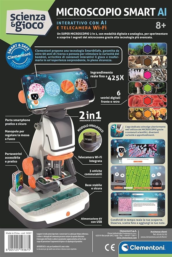 scienza e gioco - explorer scope - microscopio interattivo con telecamera e ai