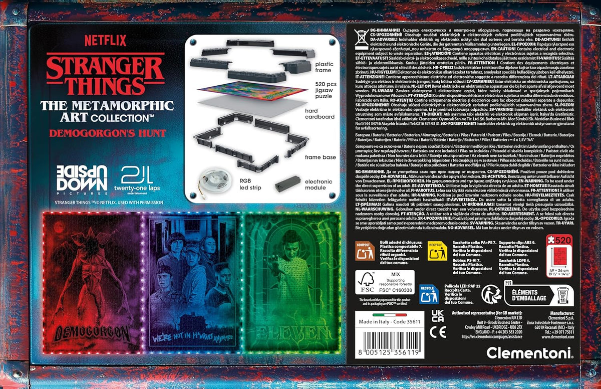 metamorphic art collection - stranger things - demogorgon's hunt - puzzle con cornice led