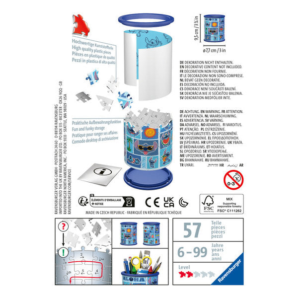 portapenne stitch - puzzle 3d