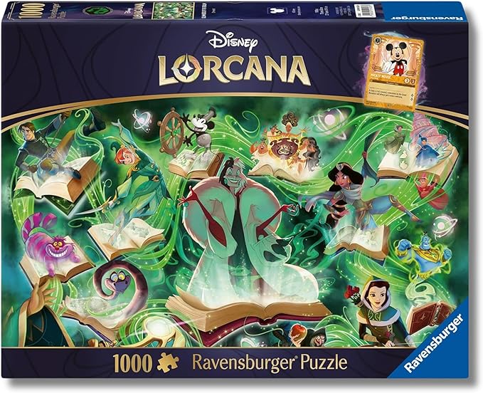 glimmers of the realm - lorcana emerald - puzzle 1000 pezzi con carta promo