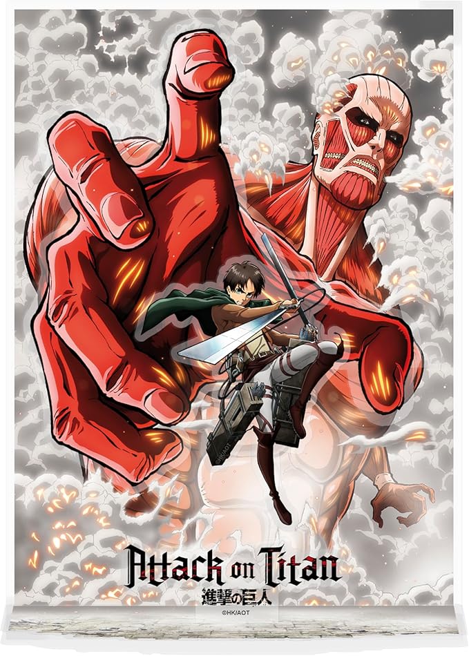 attack on titan - diorama acryl - eren vs gigante colossale