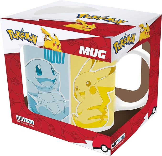 pokémon - tazza 320ml - pikachu & kanto starters
