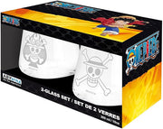 one piece - set 2 bicchieri - luffy & ace