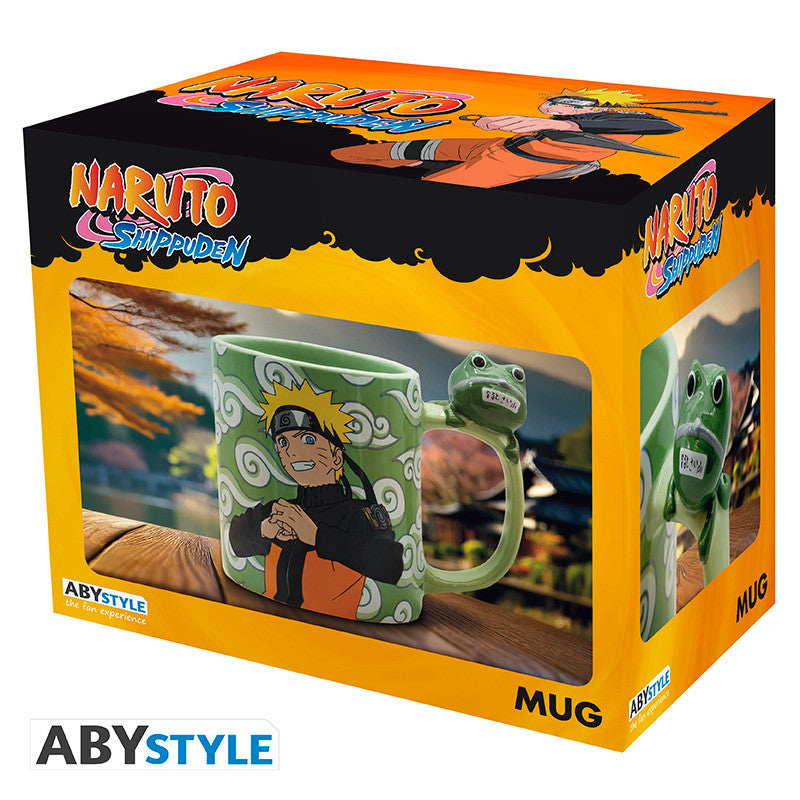 naruto shippuden - tazza con manico 3d 460ml - naruto e gama-chan