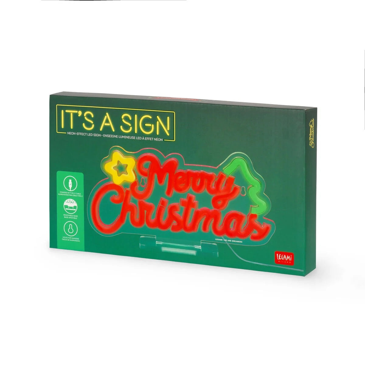 lampada led effetto neon - merry xmas - it's a sign