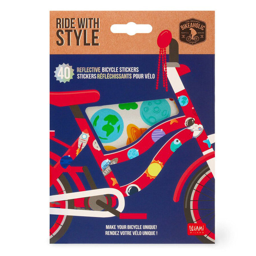 ride with style - reflective bicycle stickers - space
