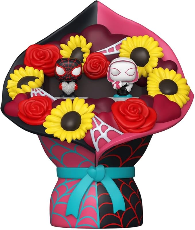 marvel - miles morales & ghost spider - funko pop! bitty bouquet