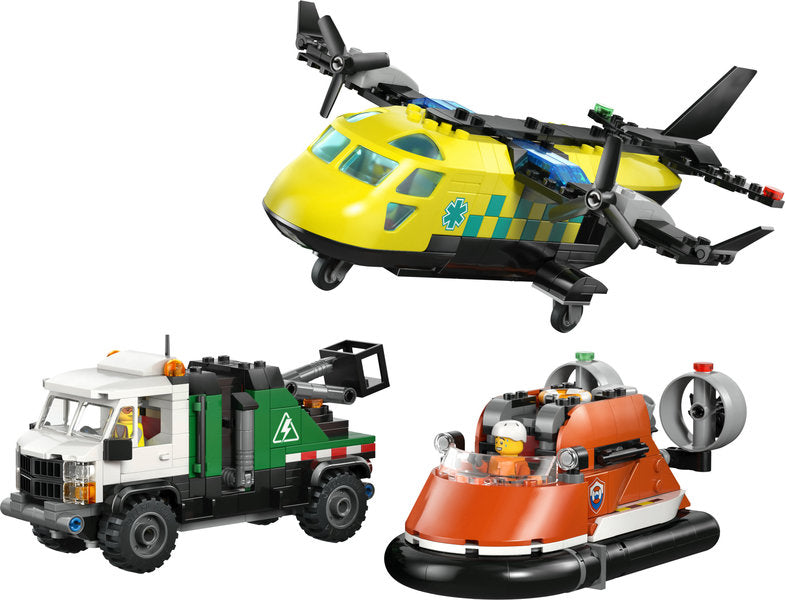 LEGO City 60505 remix aereo, camion di servizio e hovercraft