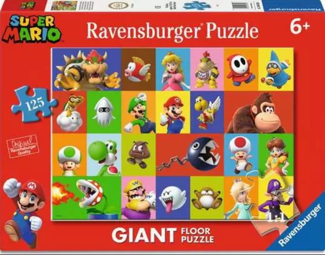 super mario - puzzle gigante 125 pezzi pavimento