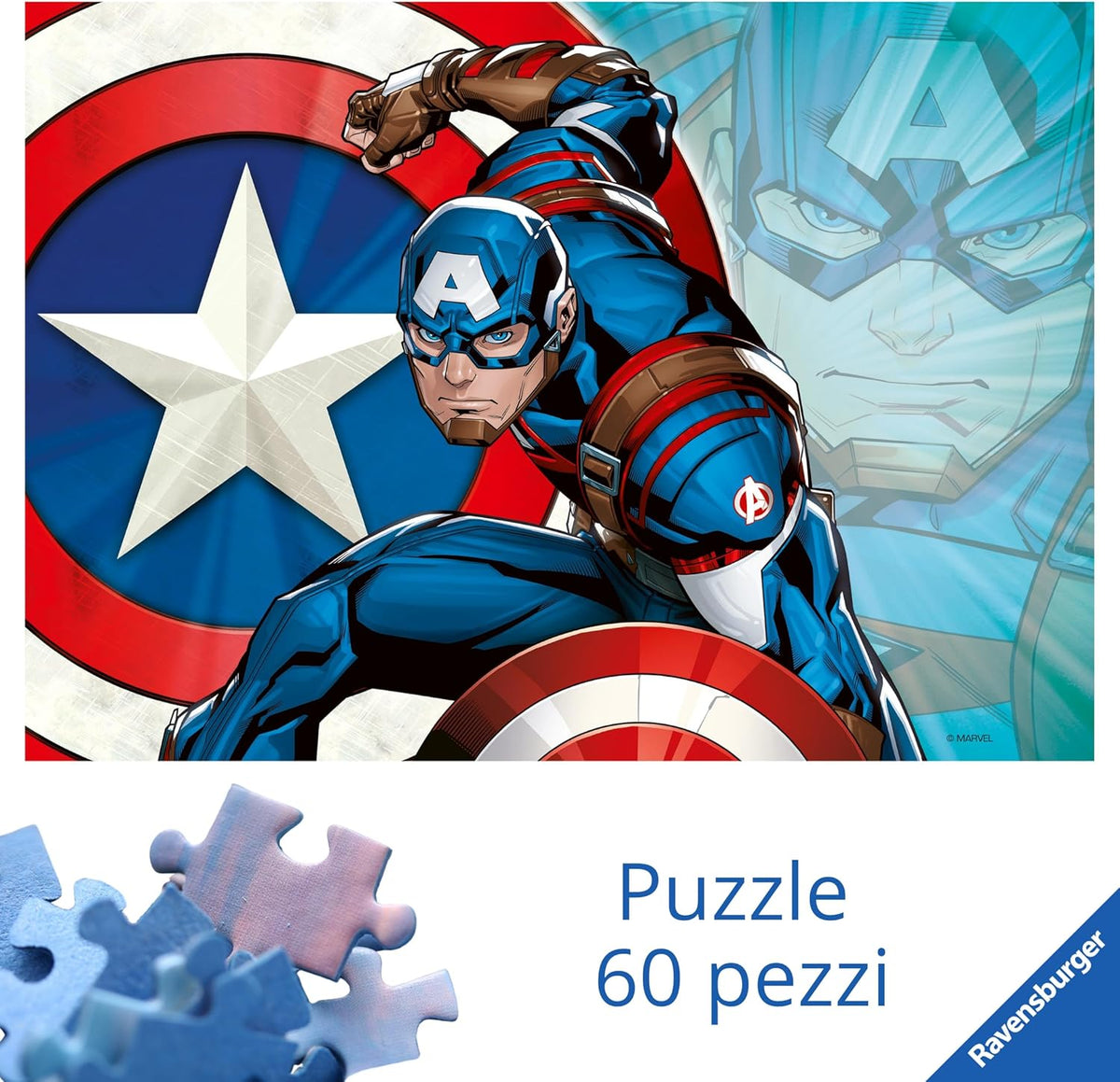 captain america - puzzle gigante 60 pezzi pavimento