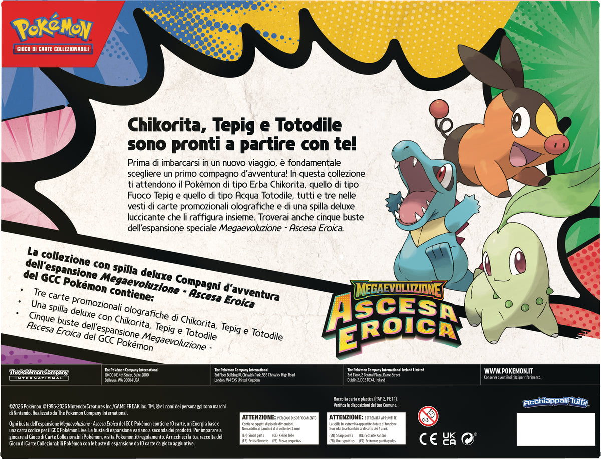 pokemon - megaevoluzione ascesa eroica - collezione con spilla deluxe (ita) - compagni d'avventura