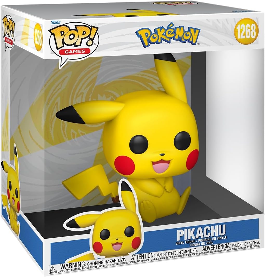 pokémon: pikachu (sitting) 25cm - funko pop!  1268 jumbo