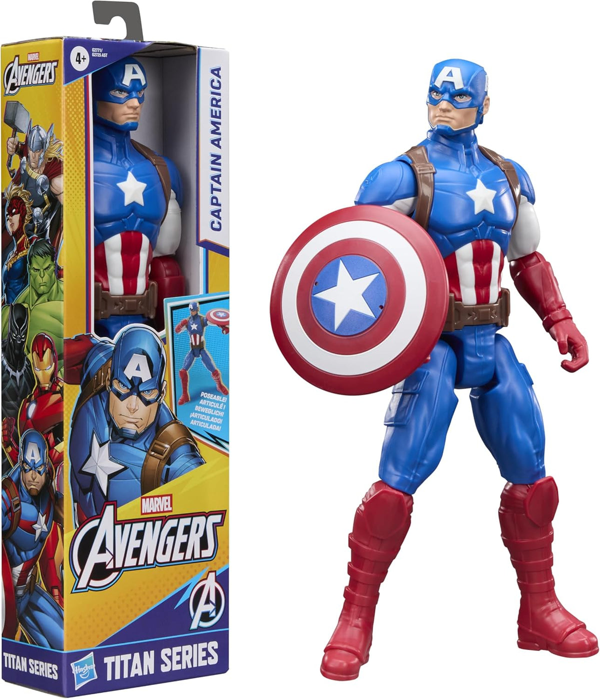 avengers personaggio 30cm titan hero - capitan america articolato