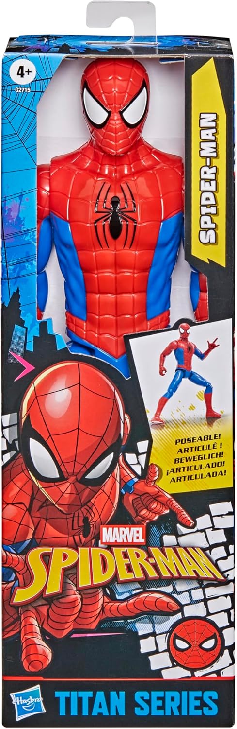 marvel titan hero - spiderman 30cm articolato