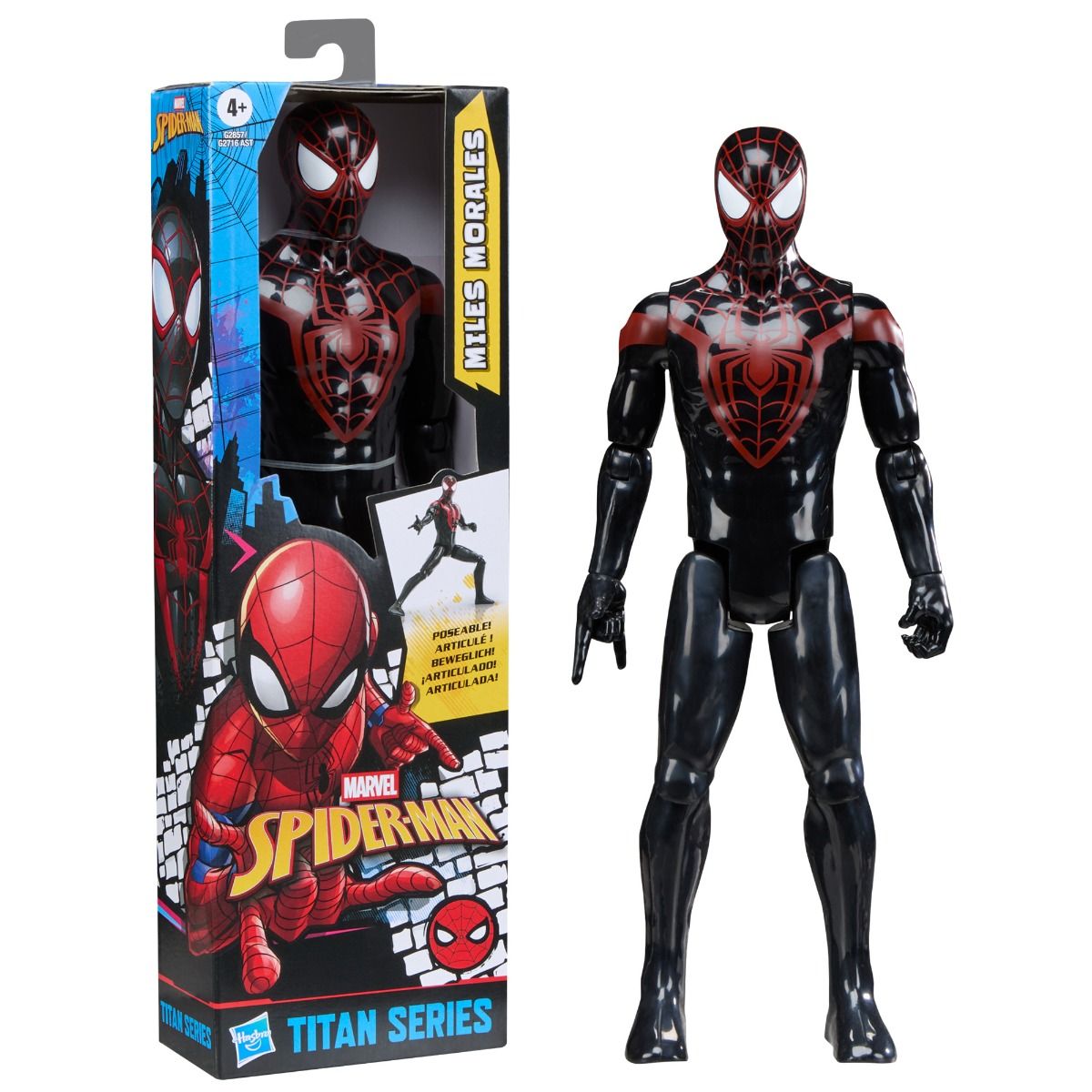 marvel titan hero - spiderman assortito 30cm articolato