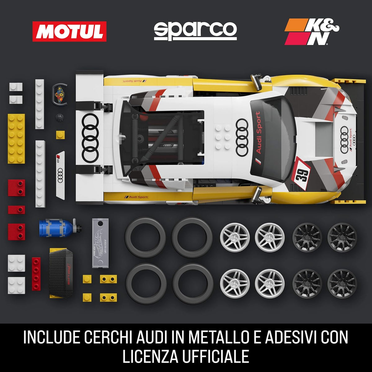 mattel brick shop hot wheels - audi r8 lms