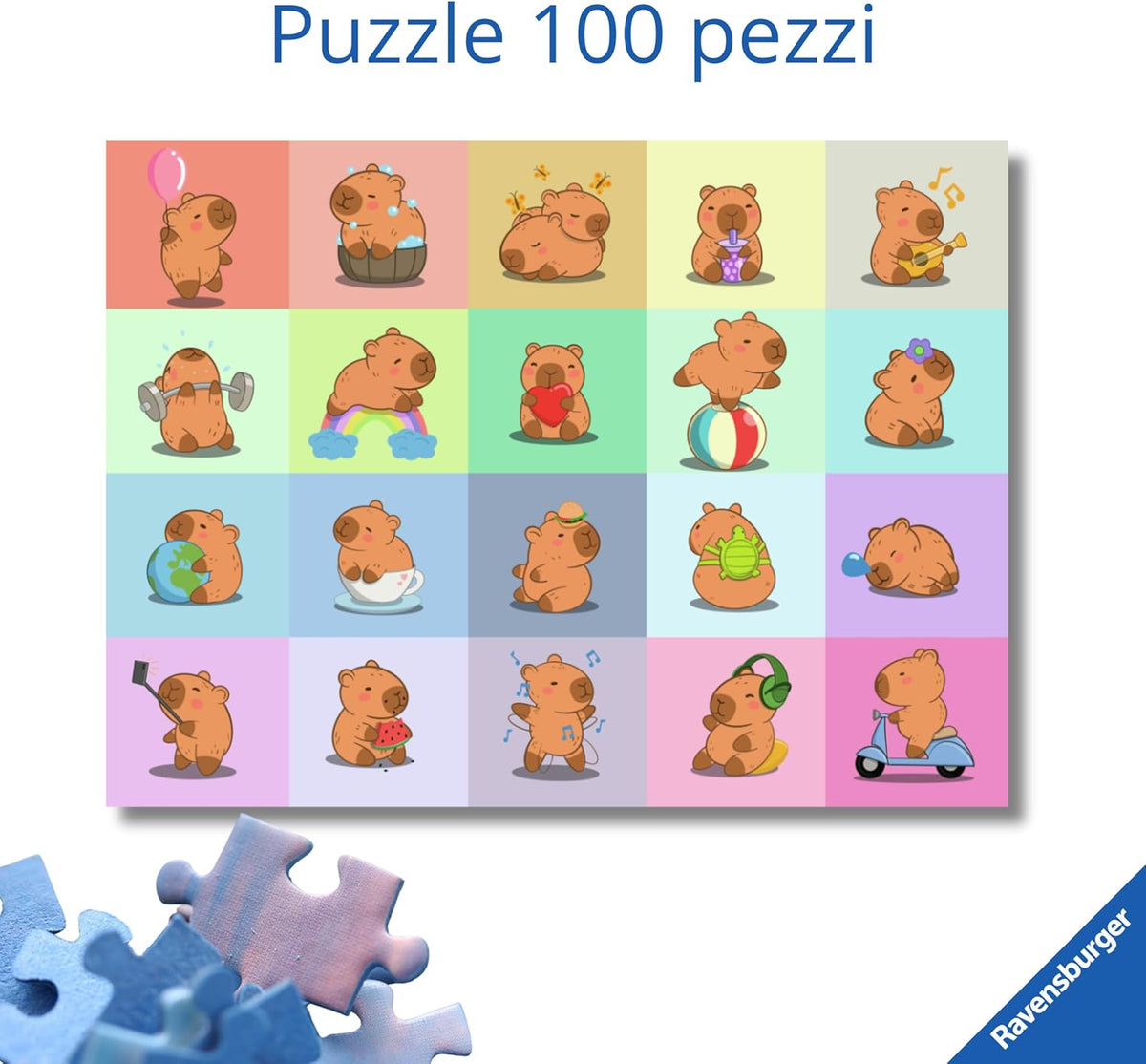capybara - puzzle 100 pezzi xxl