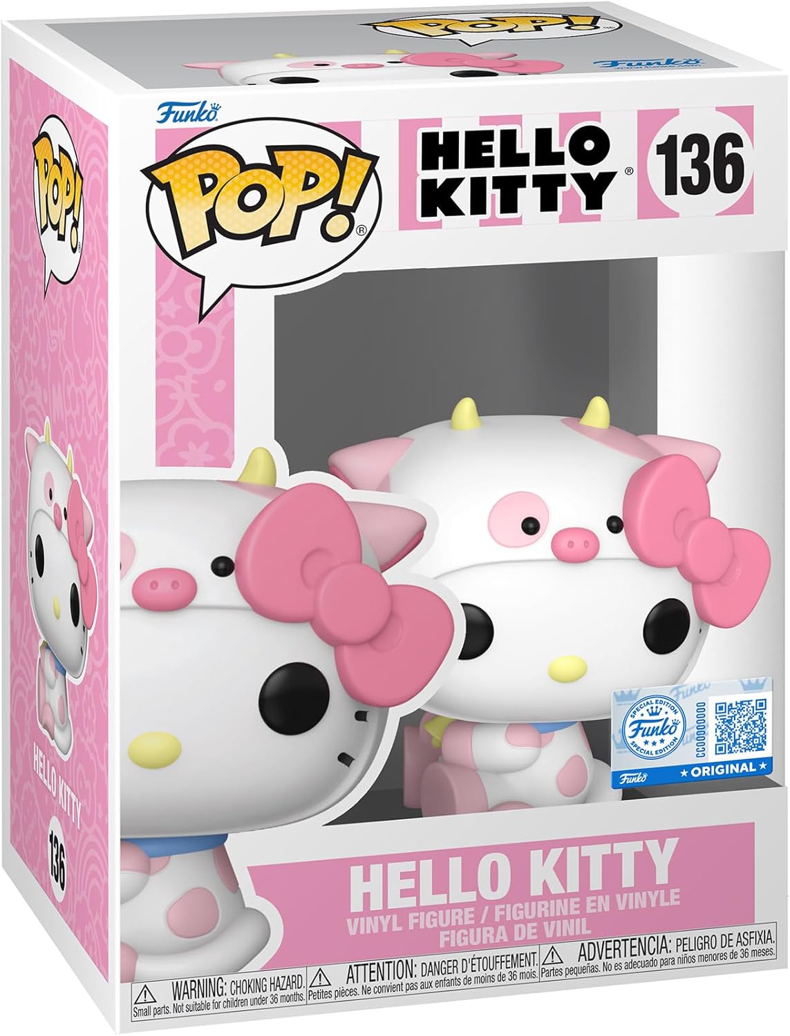 hello kitty - hello kitty in cow cosplay 9cm - funko pop! 136