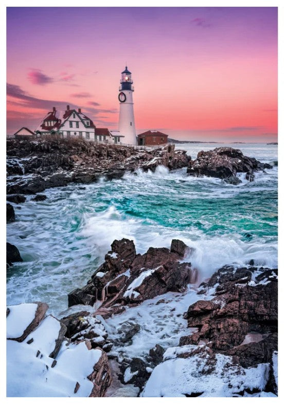 first snow at portland head - puzzle 1000 pezzi