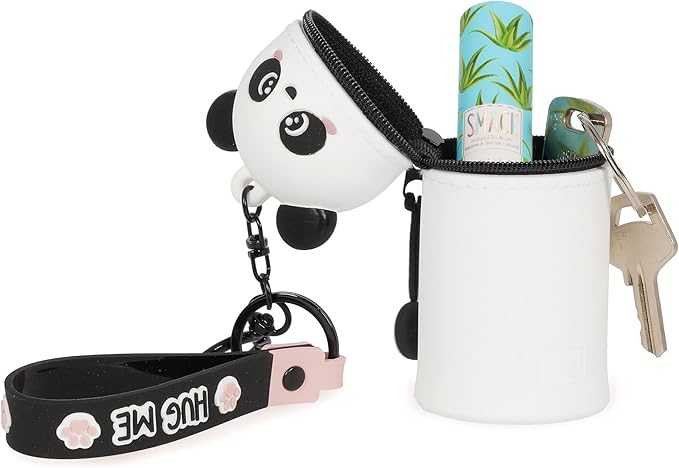 mini kawaii - portamonete con portachiavi - panda