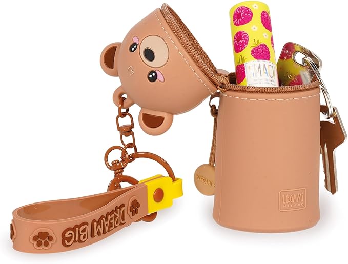 mini kawaii - portamonete con portachiavi - teddy bear
