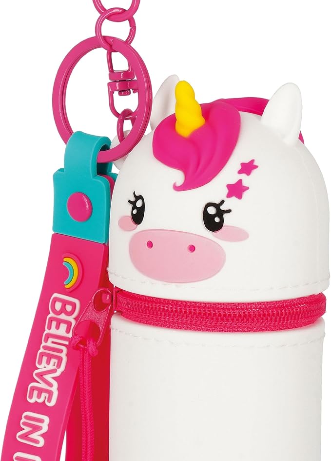 mini kawaii - portamonete con portachiavi - unicorno