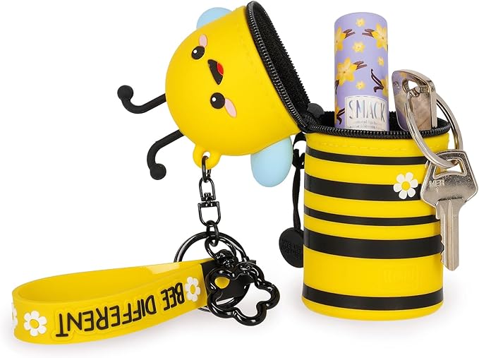 mini kawaii - portamonete con portachiavi - bee