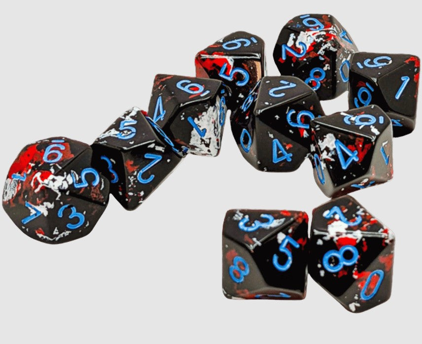 brush dark side/blue - set di 7 dadi poliedrici