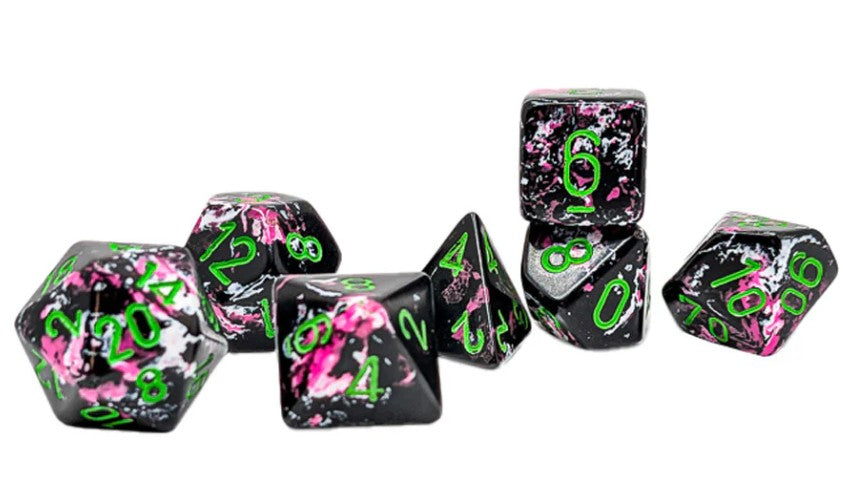 brush paintball/green - set di 7 dadi poliedrici