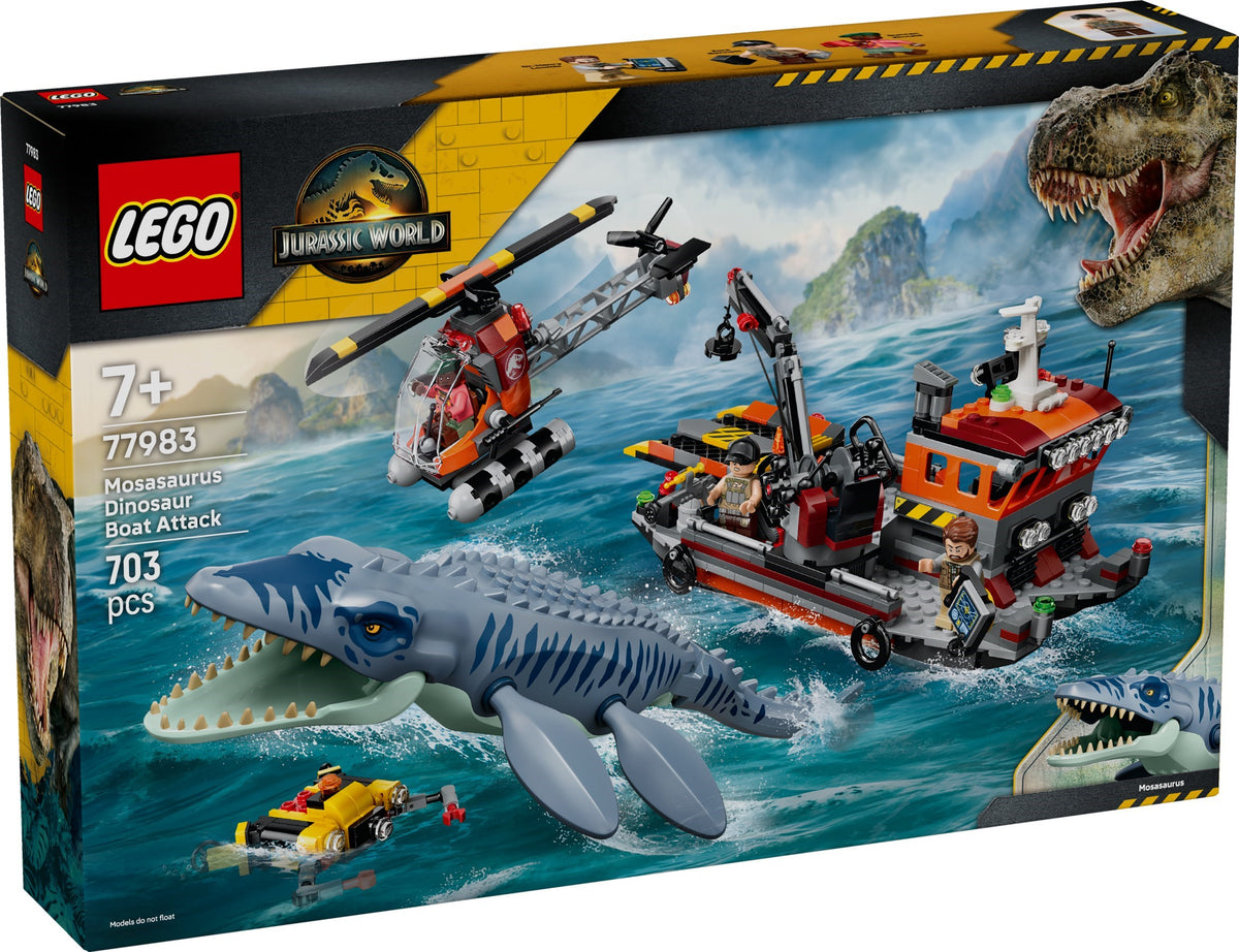 LEGO Jurassic World 77983 attacco alla barca del dinosauro mosasaurus