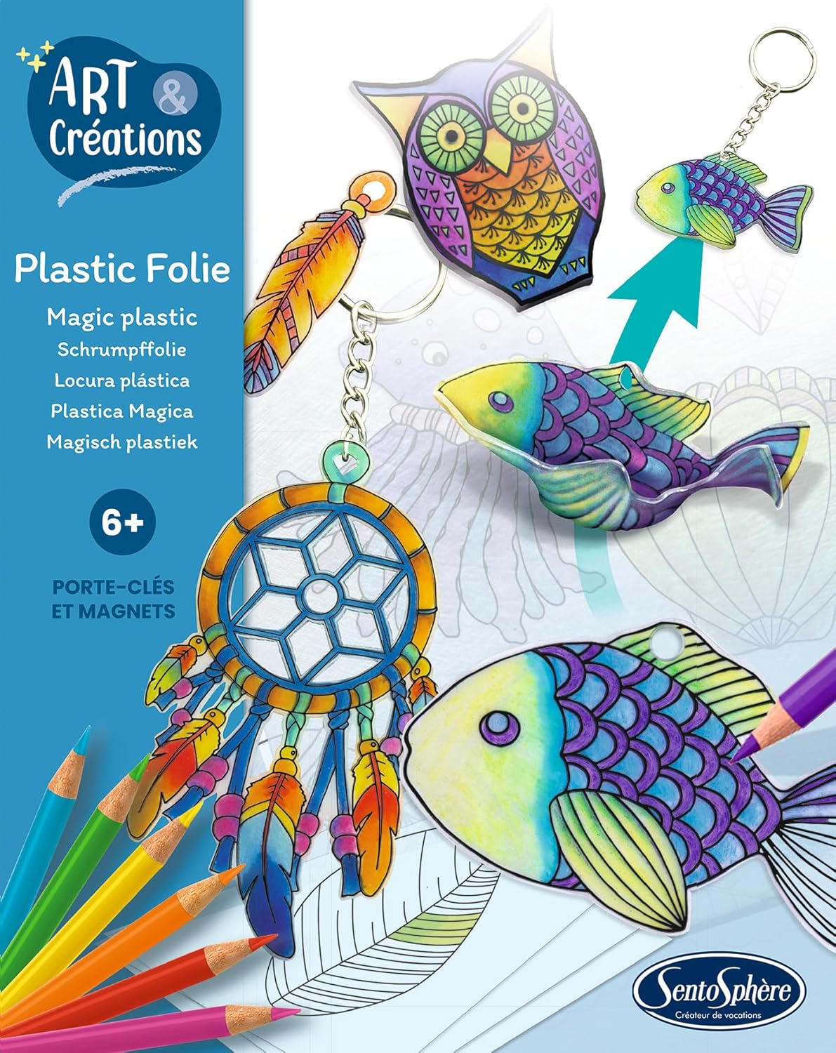 art e créations - plastic folie - portachiavi con magnete