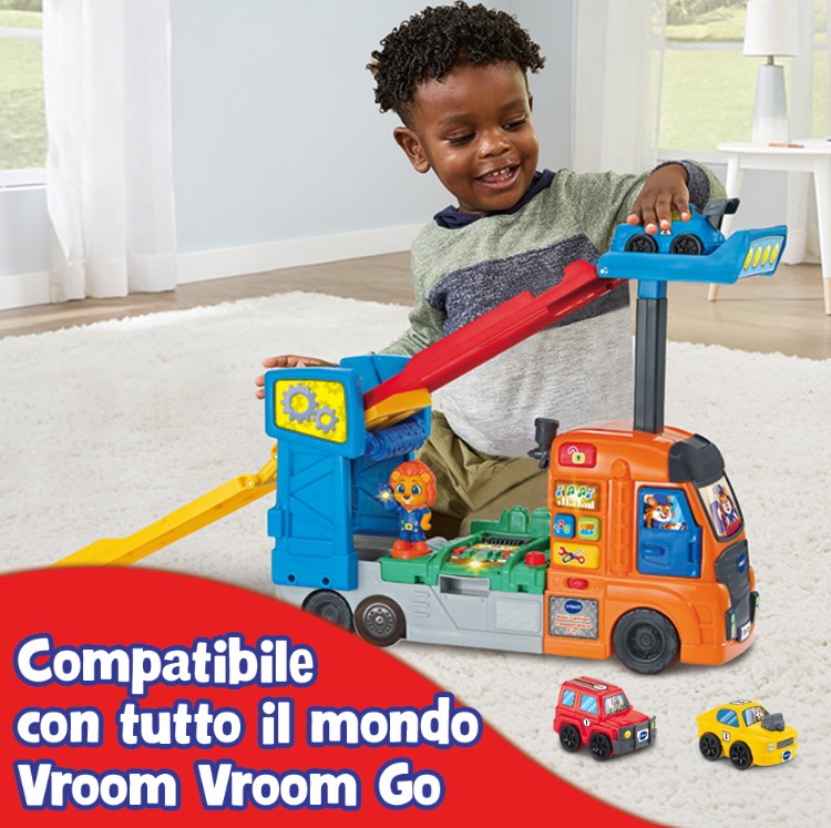 vroom vroom go - maxi camion trasportatore 3 in 1