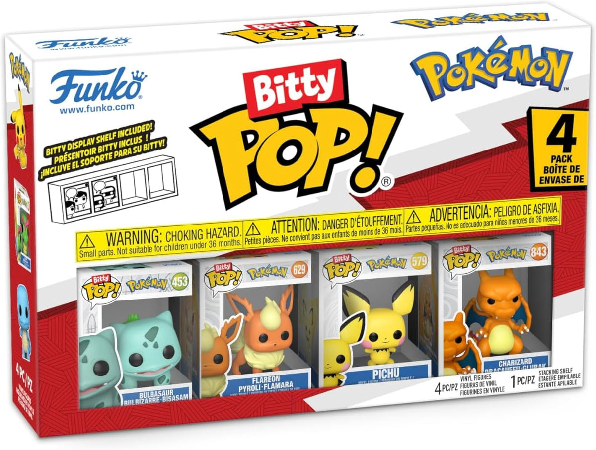 pokémon: bulbasaur 4 pack 3cm  - funko pop bitty