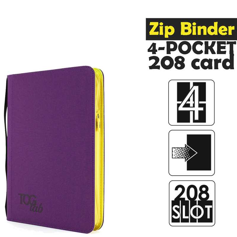 4-pocket - album 4 tasche con zip gialla - 208 slot - purple