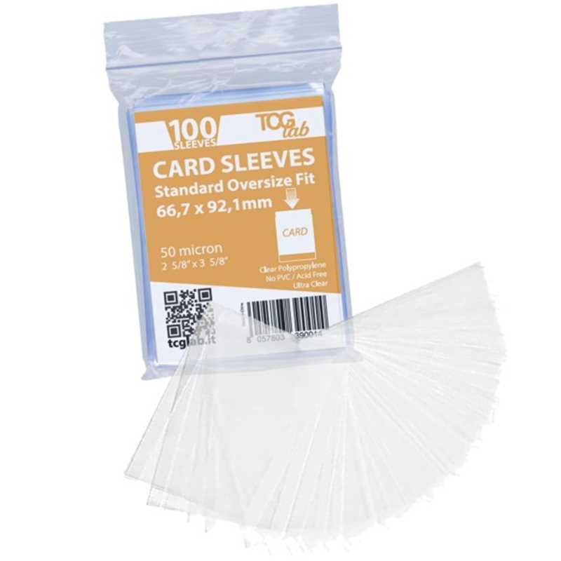 100 bustine protettive economy - ultra clear - oversize 50 micron - 63,5x88mm