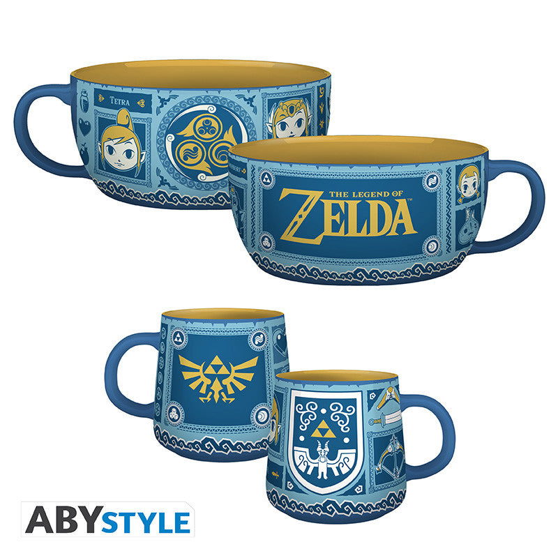the legend of zelda  - breakfast set mug + bowl - wind waker