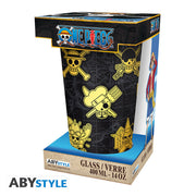 one piece - gold skulls - premium large glass 400ml