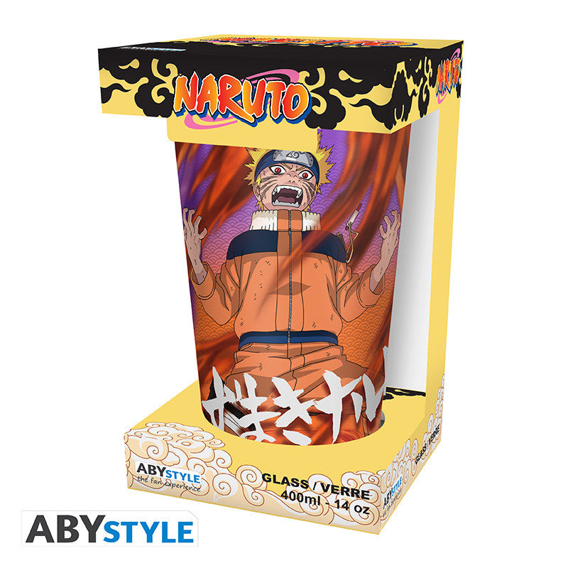 naruto - bicchiere large glass 400ml - naruto & sasuke