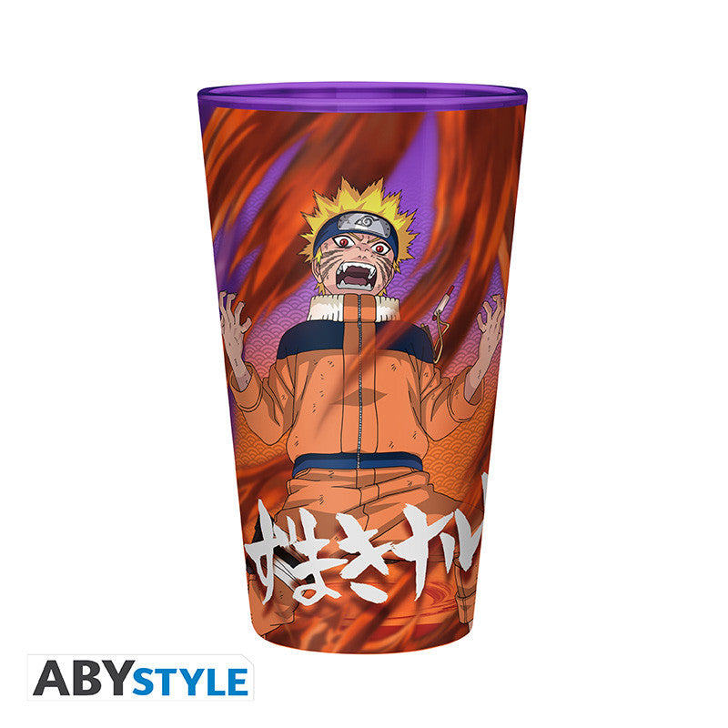 naruto - bicchiere large glass 400ml - naruto & sasuke