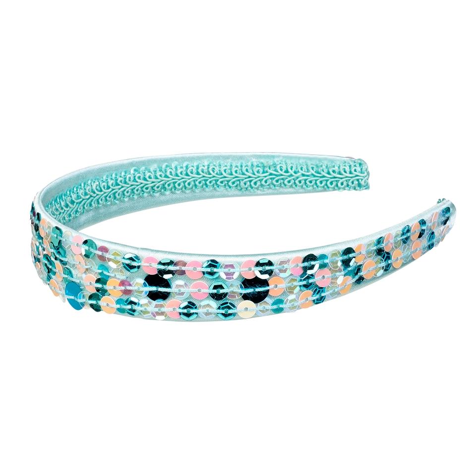 cerchietto dreida - pailettes blu menta
