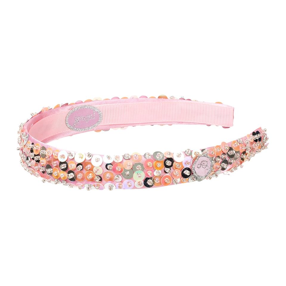 cerchietto ellinie con paillettes rosa